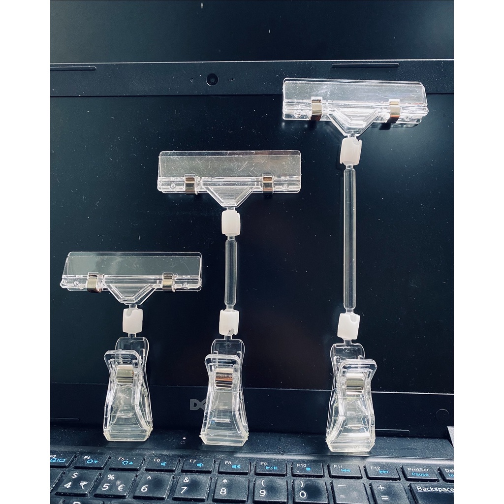 Kẹp quảng cáo, kẹp mica V08 dài 21cm, kẹp mica 2 đầu