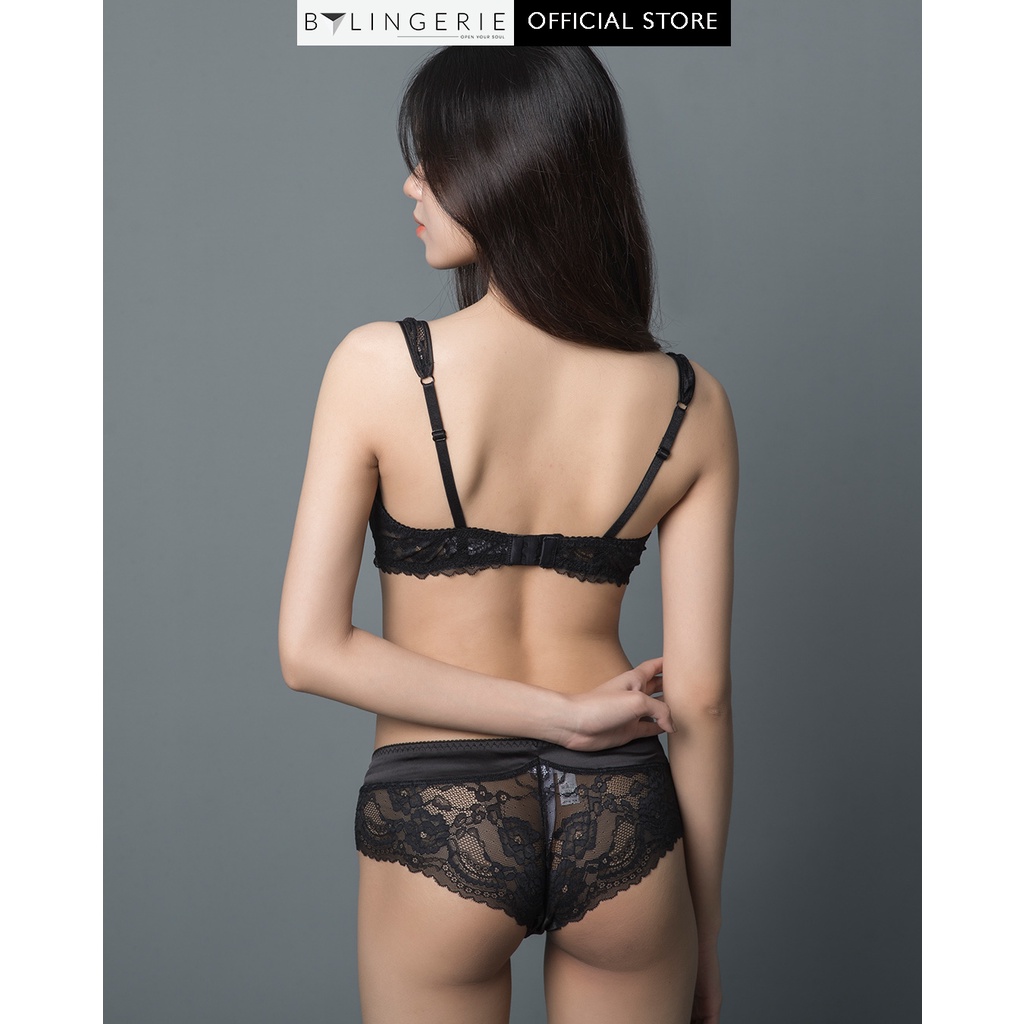 Bộ đồ lót ren nữ BY LINGERIE màu đen có gọng không độn mút B214 | BigBuy360 - bigbuy360.vn