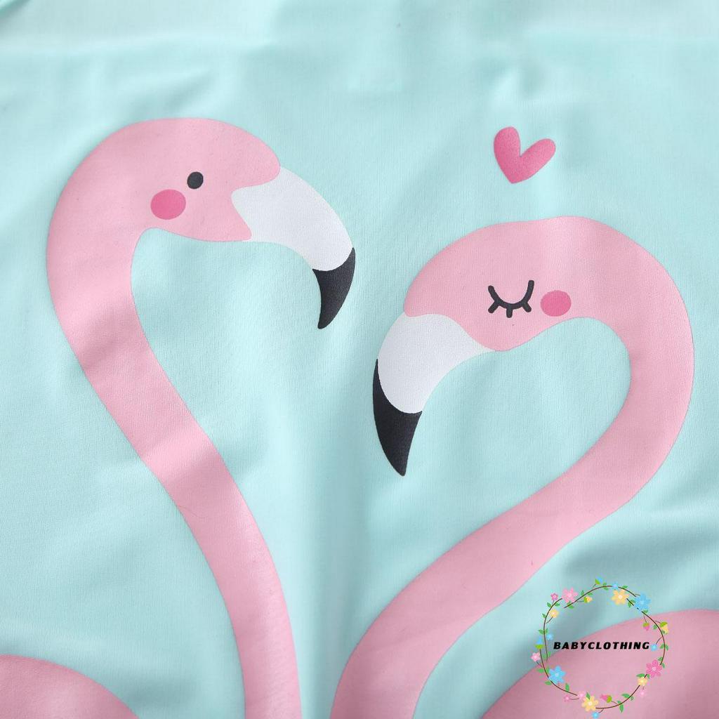 Đồ Bơi Một Mảnh In Hình Chim Hồng Hạc Dễ Thương Cho Bé Gái