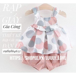 3339 Rập giấy cắt may bộ kiểu tiểu thư cho bé