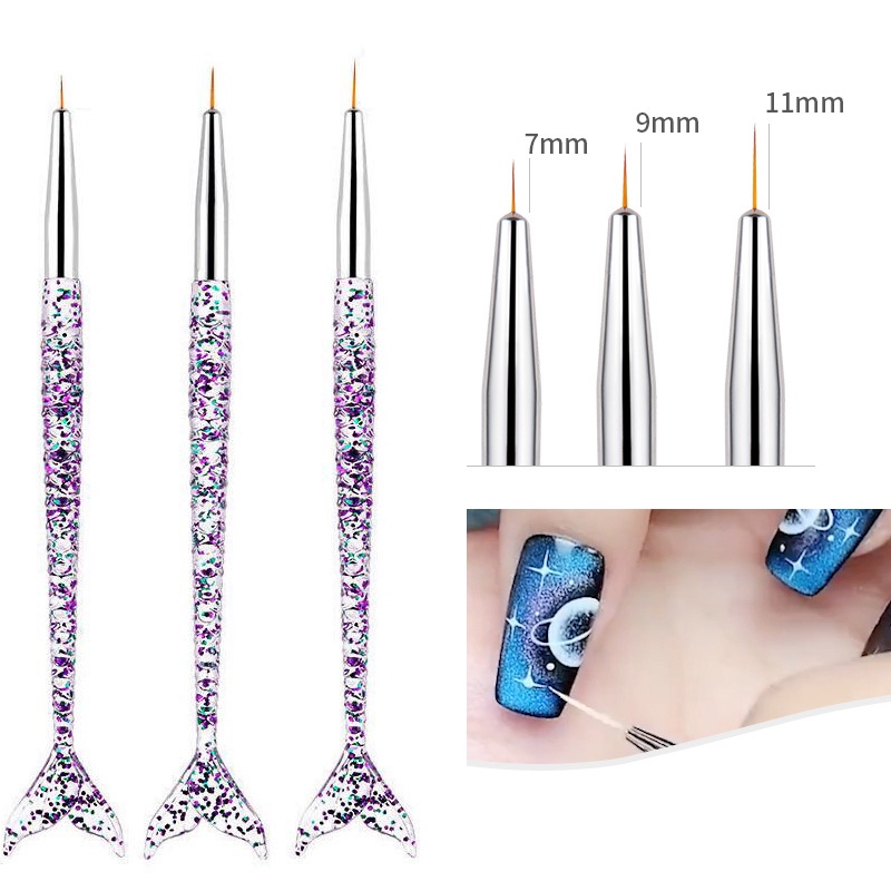 [Hàng mới về] Set 3 cọ vẽ trang trí móng tay chuyên dụng