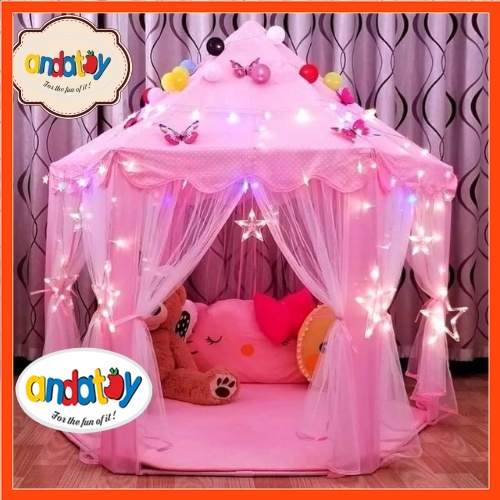 Lều công chúa cho bé gái  lều cho bé hình lâu đài trong nhà vui chơi ANDAKIDS AD609