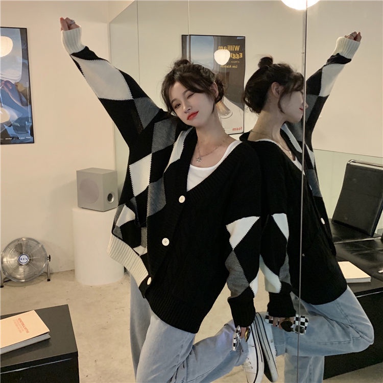 Áo Khoác Cardigan Dệt Kim Dáng Rộng Mềm Mại Thời Trang Thu Đông Dành Cho Nữ