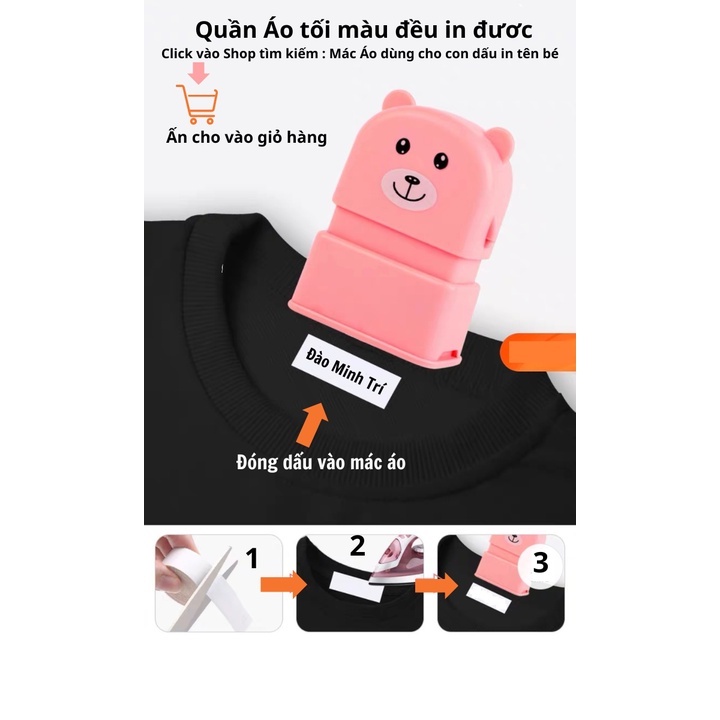 Mác Áo Dùng Cho Con Dấu In Tên Bé