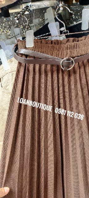 Chân váy xếp li dáng dài kèm Belt_CHÂN VÁY XOÈ XẾP LI DÁNG DÀI3 | BigBuy360 - bigbuy360.vn