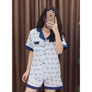 Sỉ Bộ Lụa Mặc Nhà Áo Cộc Quần Cộc _ ảnh thật