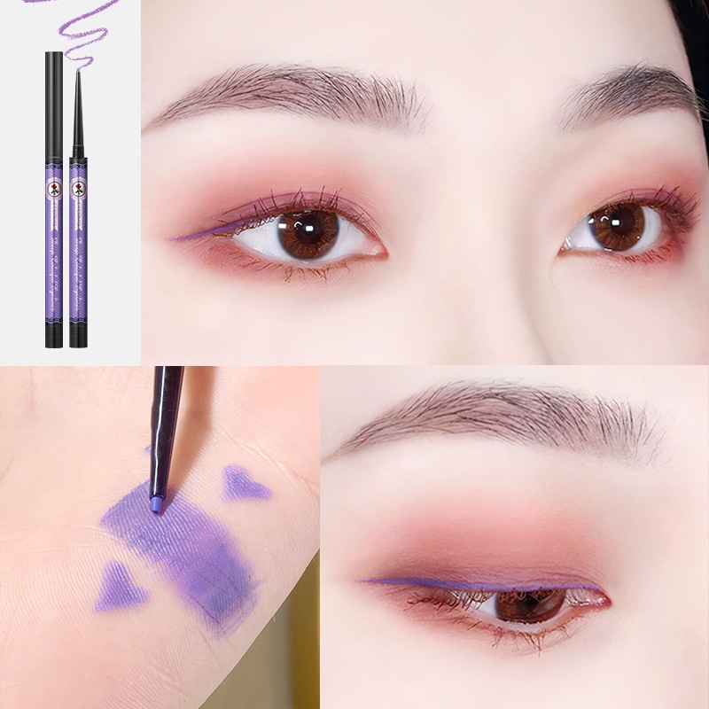 Bút Kẻ Mắt Gemeng Dạng gel Nhiều Màu Tùy Chọn Cực Mịn Chống Thấm Nước Không Lem Màu Sữa Trắng Nâu Dành Cho Người Mới Bắt Đầu