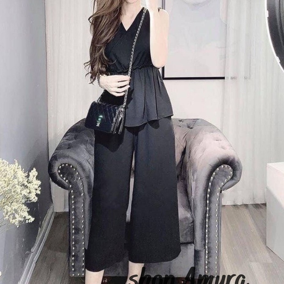 Set đồ nữ sang chảnh eo bo thun,bộ đồ nữ quần ống rộng mặc thoải mái - AMYRA SE004 | BigBuy360 - bigbuy360.vn