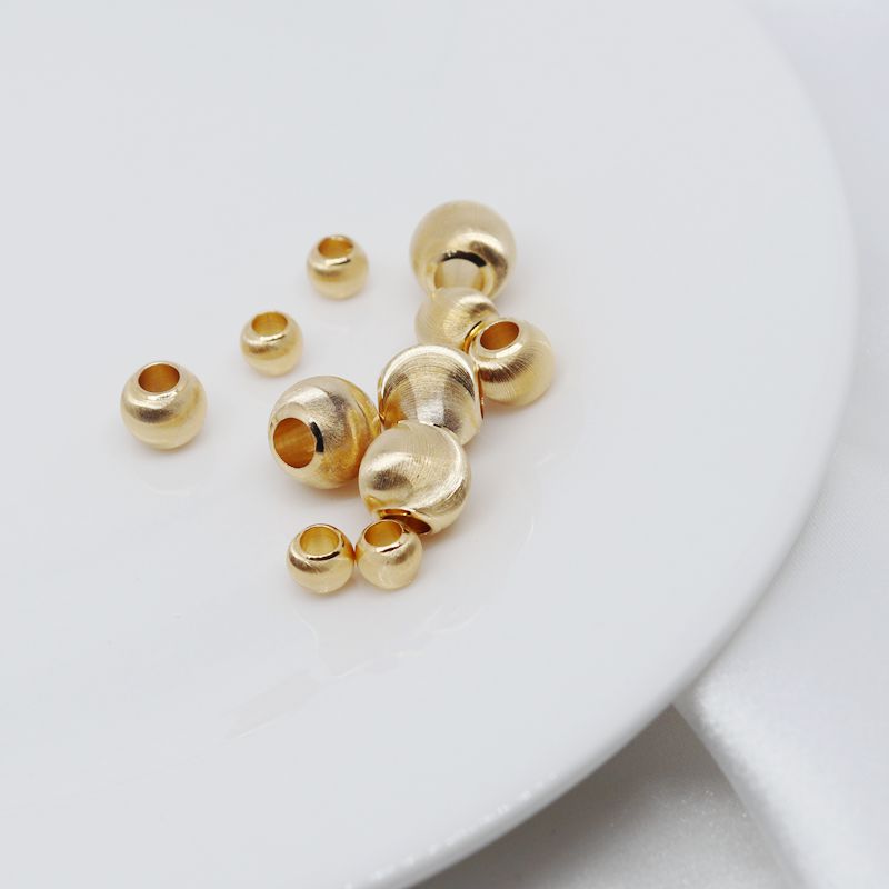 Chuỗi Hạt Tròn Bằng Đồng Mạ Vàng diy Dùng Làm Trang Sức