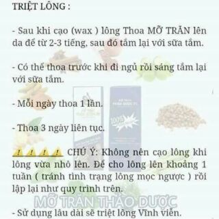 MỠ TRĂN THẢO Dược có đến 999 công