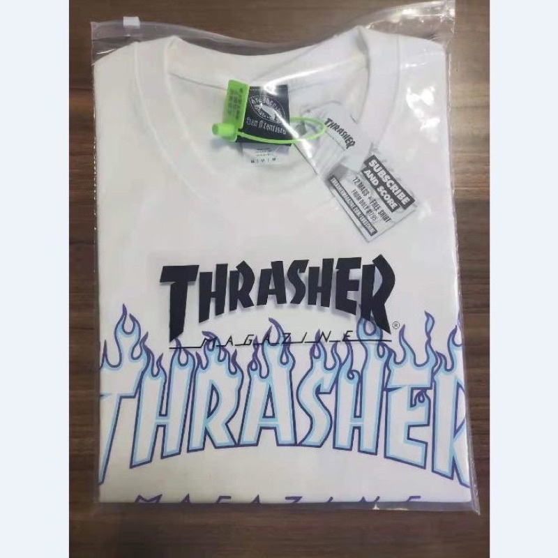 Áo Thrasher lửa trắng xanh/ đen xanh