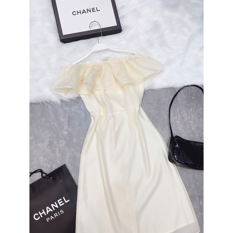 VNU243 - VÁY TƠ BE TRỄ VAI BÈO 2 LỚP | BigBuy360 - bigbuy360.vn