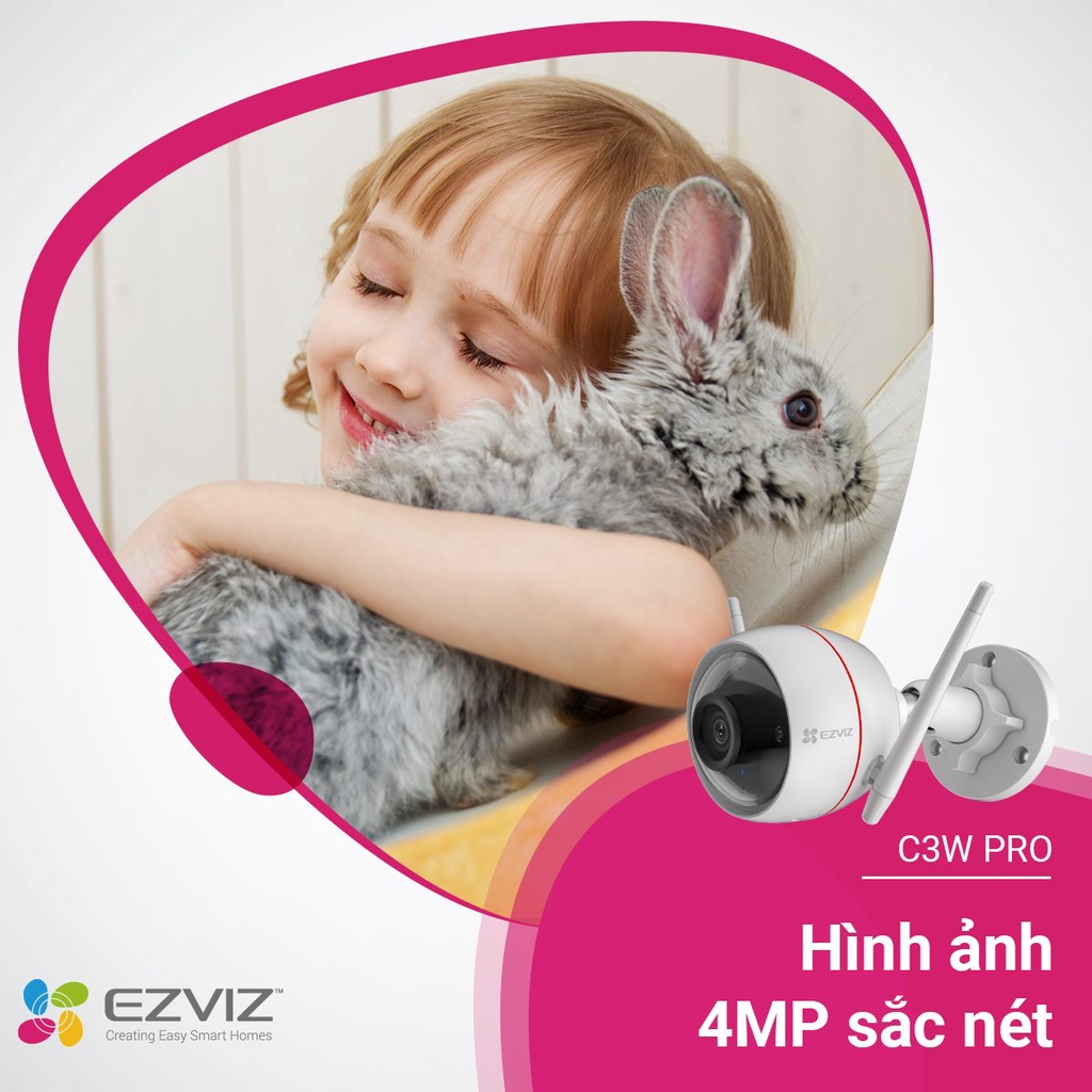 [MUA 2 TẶNG 1 QUÀ EZVIZ]Camera EZVIZ C3W Pro 4MP ngoài trời hàng chính hãng, đèn còi báo động, full color ban đêm có màu