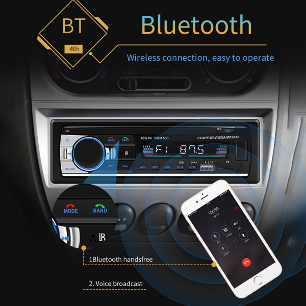 Đầu phát nhạc MP3 bluetooth hỗ trợ nghe nhạc radio đầu cắm USB 12V gắn trên xe hơi