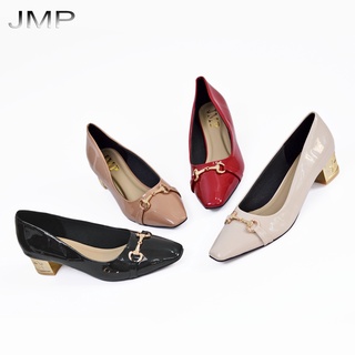 JMP - Giày Cao Gót Nữ Mũi Tròn Khoá Vàng Thanh Lịch Cao 4cm Đế Cao Su Chống Trượt - CH08