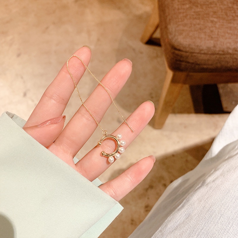 Khuyên Tai Đính Hạt Ngọc Trai Không Đục Lỗ Kiểu Hàn Quốc Ngọt Ngào Cho Nữ