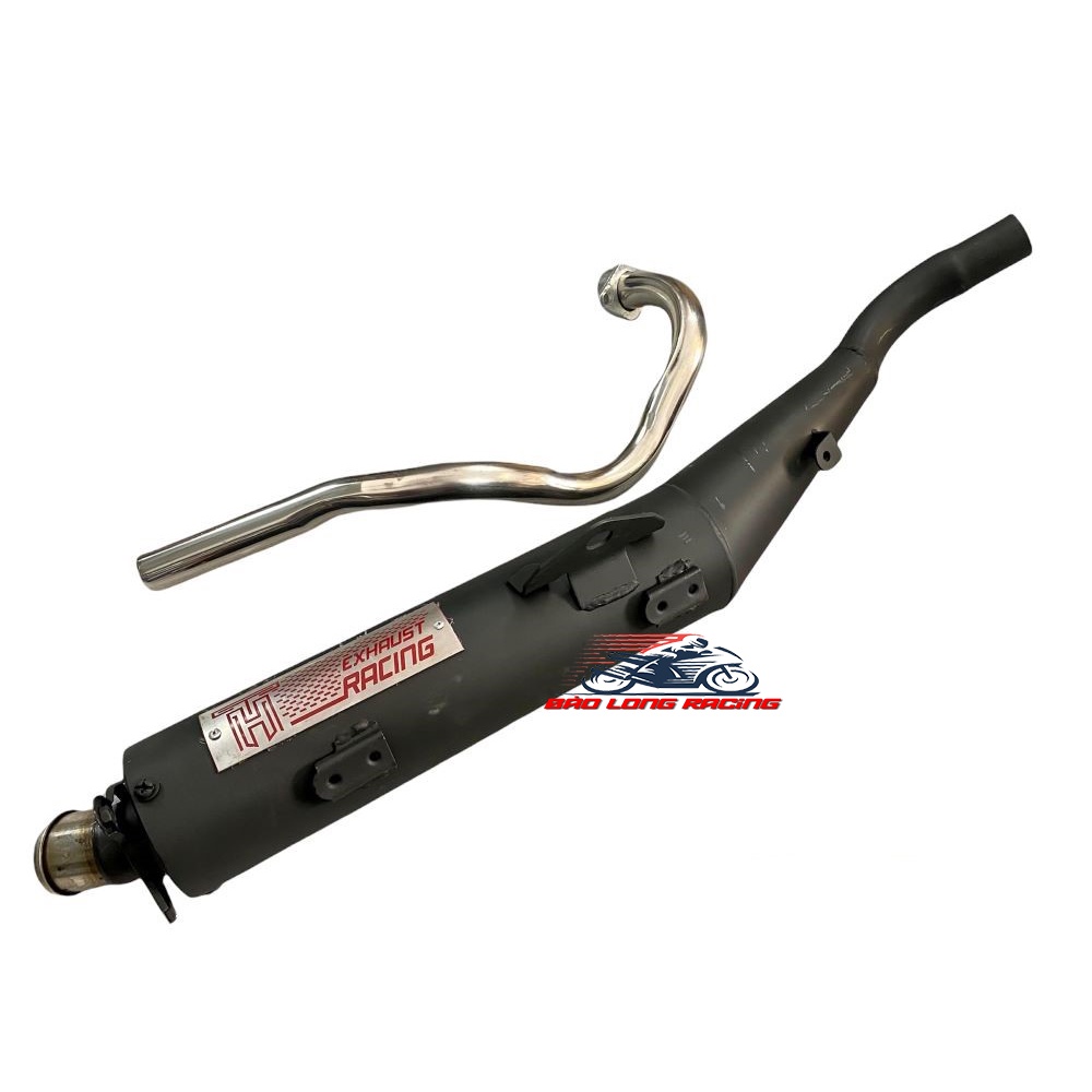 Pô xe máy TH Racing Đít INox tặng kèm Tiêu gắn EXCITER 150 móc Nỉ hơi Ấm bảo hành 6 tháng