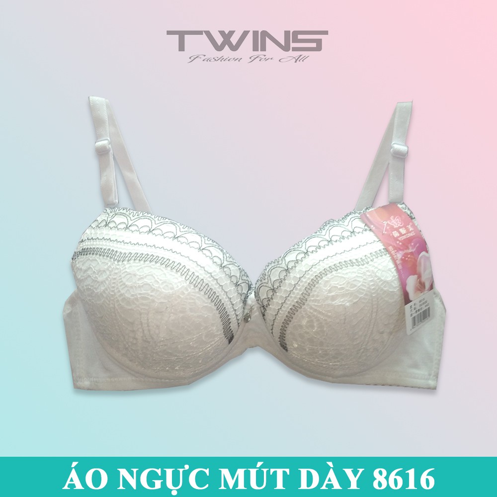 Áo ngực nữ ren mút dày nâng ngực tạo khe SD8616 có gọng cúp xéo mềm mịn size 32-34-36 mặc áo dài