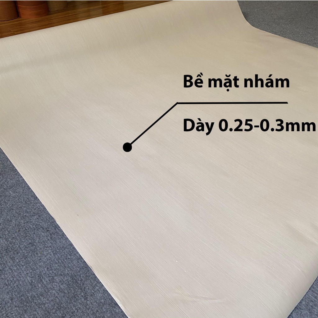 Giấy dán tường giả vân 3D trắng khổ 1m2 60cm chống thấm nước dán bàn tủ ghế