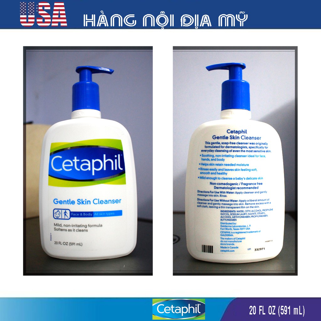 Sữa rửa mặt Cetaphil Gentle Skin Cleanser 591ml (HÀNG LOẠI 1, CAM KẾT KHÔNG GIẢ, NỘI ĐỊA MỸ)