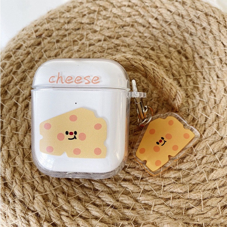 Vỏ Bảo Vệ Hộp Sạc Tai Nghe Airpods 1 2 3 Pro 2 PRO2 Inpods 12 I12 Bằng TPU Họa Tiết Phô Mai Chống Thấm Nước
