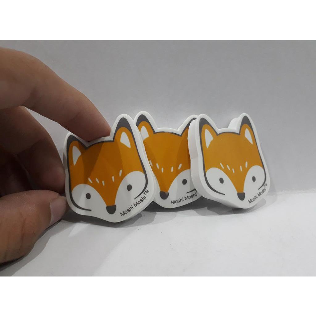 Bộ 3 Gôm 558 Moshi Moshi - Mẫu 4 - Hình Cáo - Moshi Moshi