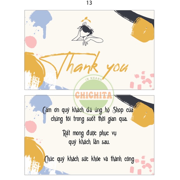 COMBO Card Cám Ơn, Card Thank You, Thiệp Cảm Ơn giá rẻ sẵn hàng