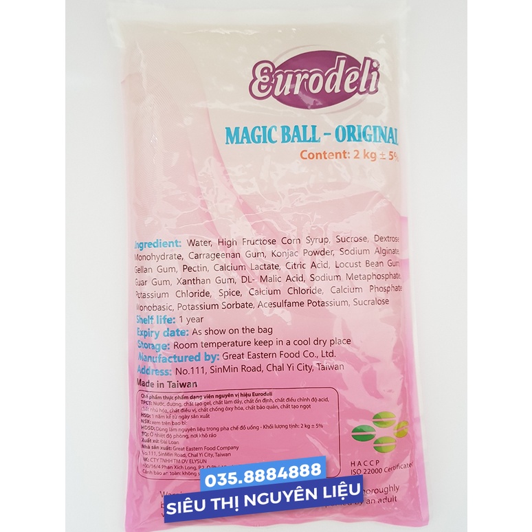 Trân châu 3Q Eurodeli nguyên vị - Túi 2kg