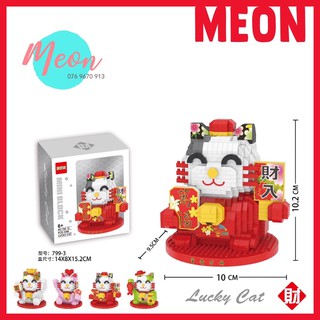 Xếp hình lego mèo may mắn - Miniblock mèo thần tài Nhật Bản size XL