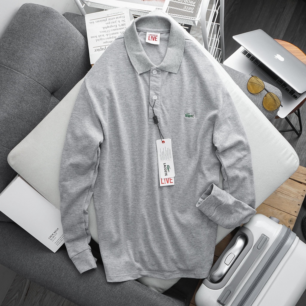 Áo Polo nam dài tay vải Lacoste thêu cá cao cấp - BENTINO | BigBuy360 - bigbuy360.vn