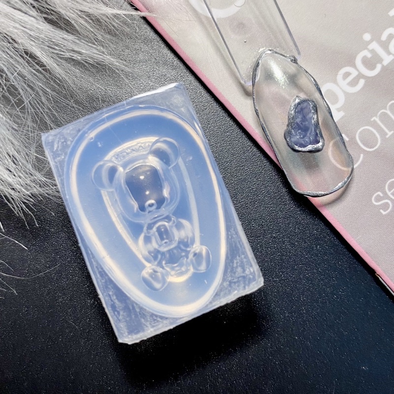 Khuôn silicon nail, khuôn gấu hot trang trí móng