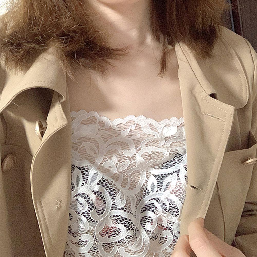 SOMEDAYZL Áo Ống Thoáng Khí Hình Hoa Trong Suốt Có Thể Điều Chỉnh Chống Chói Phong Cách Hàn Quốc Cho Nữ