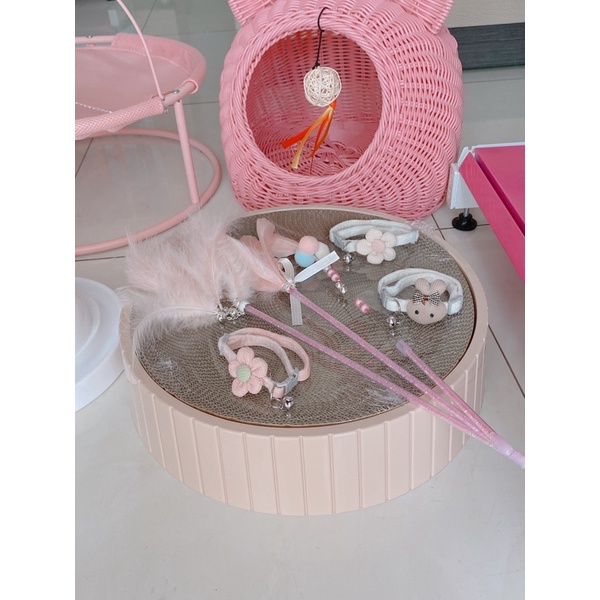 bàn cào móng hình tròn cho mèo, ổ nằm cho mèo