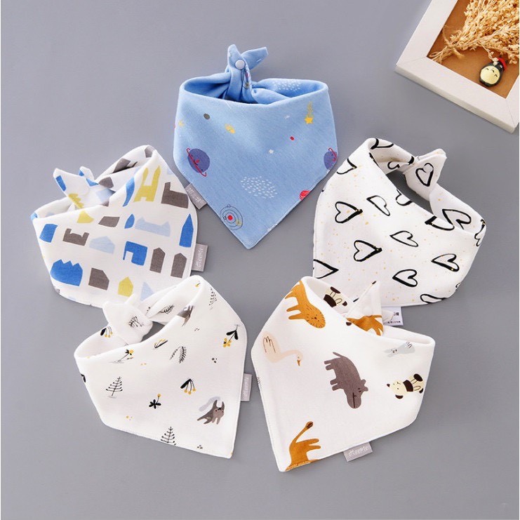 Set 5 khăn yếm tam giác cotton cao cấp cho bé yêu YC09