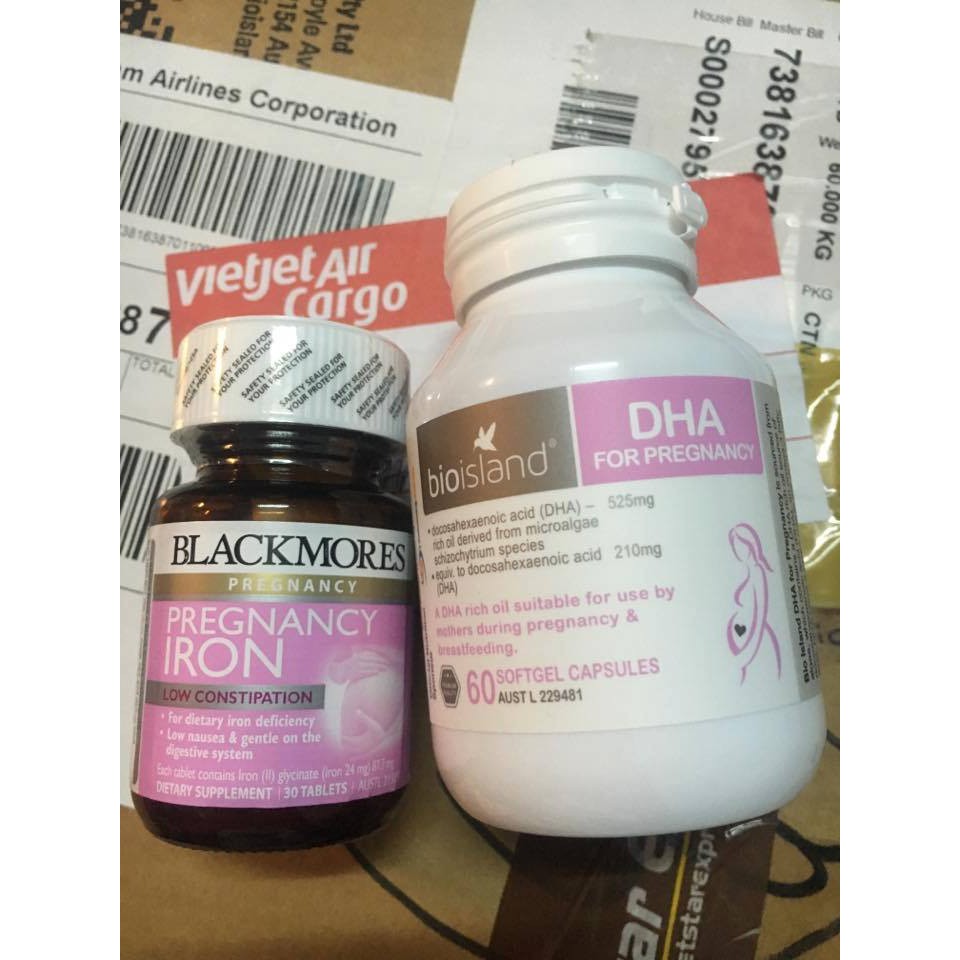 (Tem Chemist) Combo DHA bầu + sắt bầu