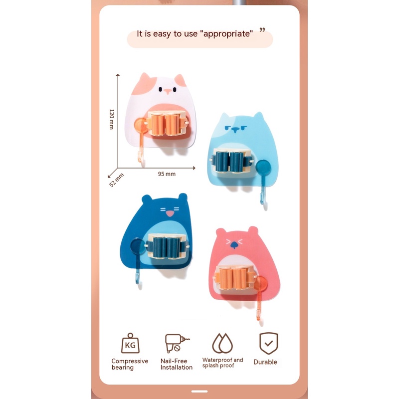 Giá đỡ cây lau nhà hình gấu dễ thương