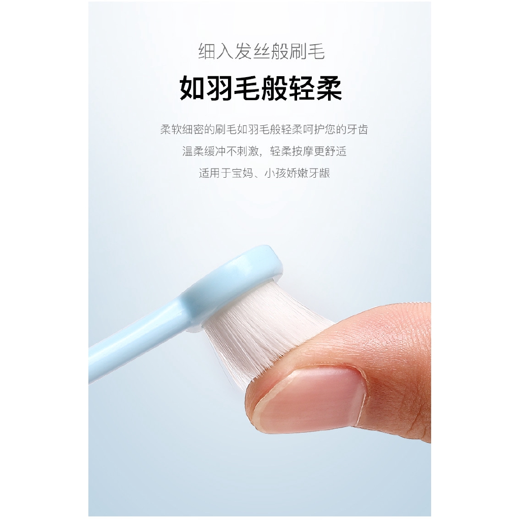 Hộp 2 Bàn Chải Đánh Răng 10000 + Đầu Tròn Siêu Mềm Cho Phụ Nữ Mang Thai / Trẻ Em