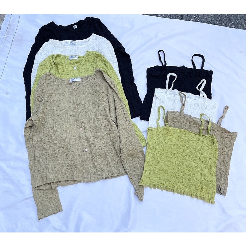 [HÀNG SẴN]SET ÁO CARDIGAN KÈM ÁO 2 DÂY CHẤT XỐP NHĂN siêu xinh
