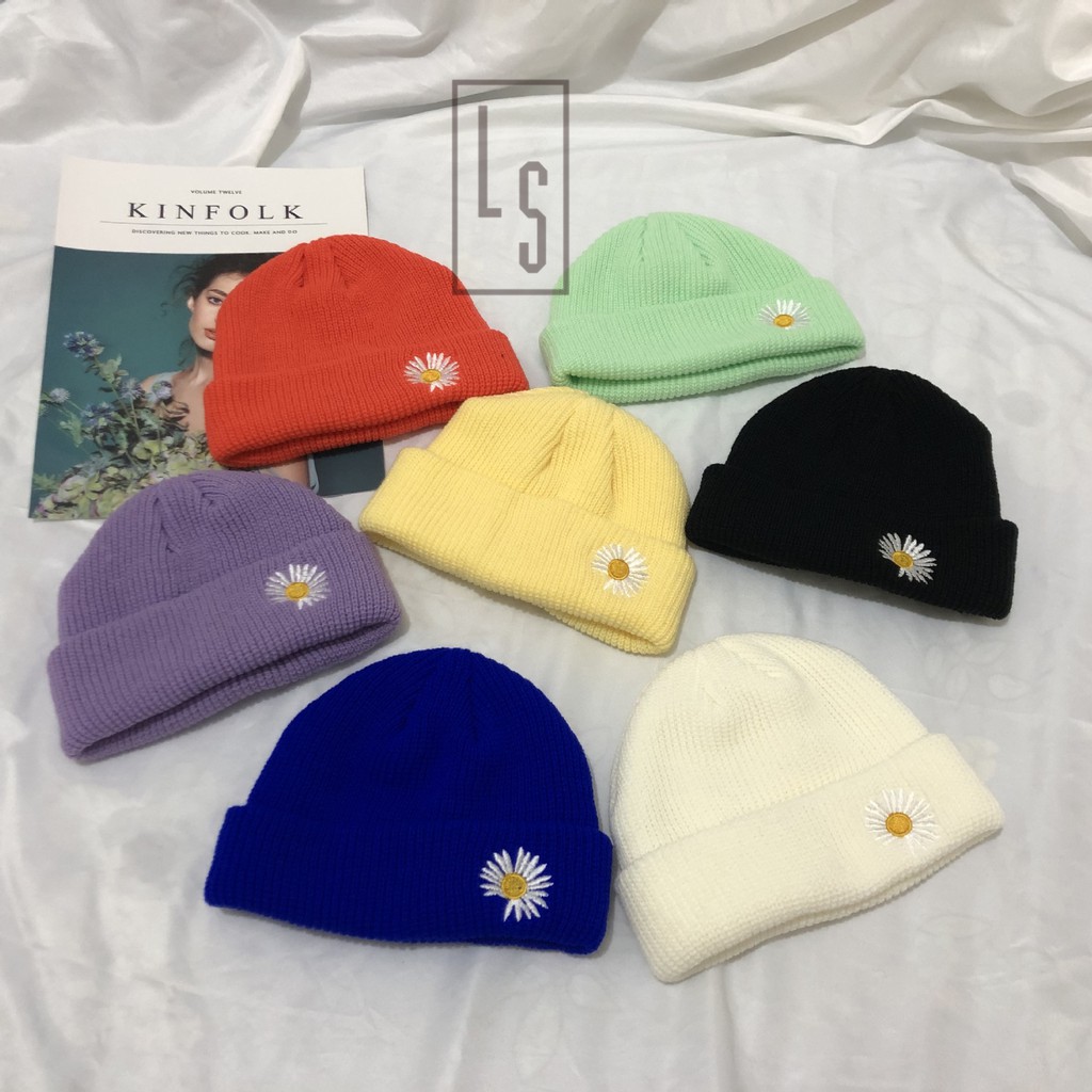 Mũ Nón Beanie Hoa Cúc GD - Nón Len Cúc Họa Mi GDragon