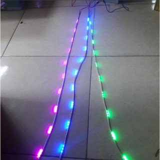 (Video)Dây Led Nháy Đuổi Đơn Sắc 90cm Trang Trí Ô Tô, Xe Máy 12V DC