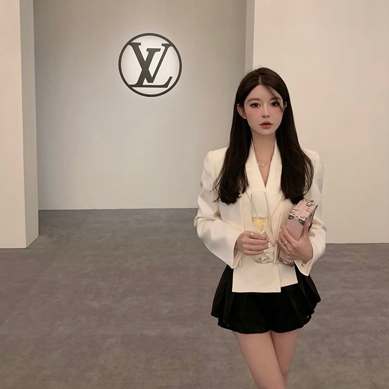 Jiashucheng Quần Culottes Viền Ren Ống Rộng Lưng Cao Xếp Ly Ngắn Hakama Dễ Phối Đồ Thời Trang Mùa Hè Cho Nữ