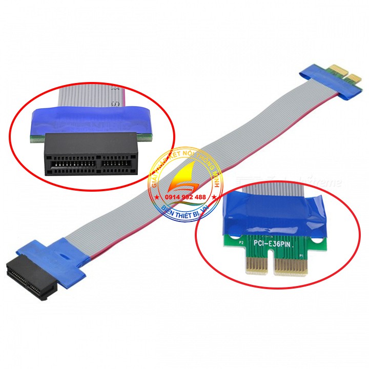 Cáp PCI-E Riser 1X 20cm - Nối dài khe PCI-Express 1X trên Mainboar. Giúp dễ dàng lắp đặt thêm Card PCI-E cho máy tính PC