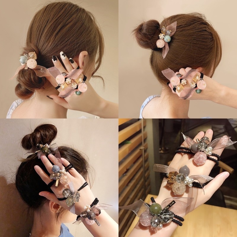 Dây Buộc Tóc Cao Su Bọc Da Phong Cách Hàn Quốc Đơn Giản Dành Cho Nữ