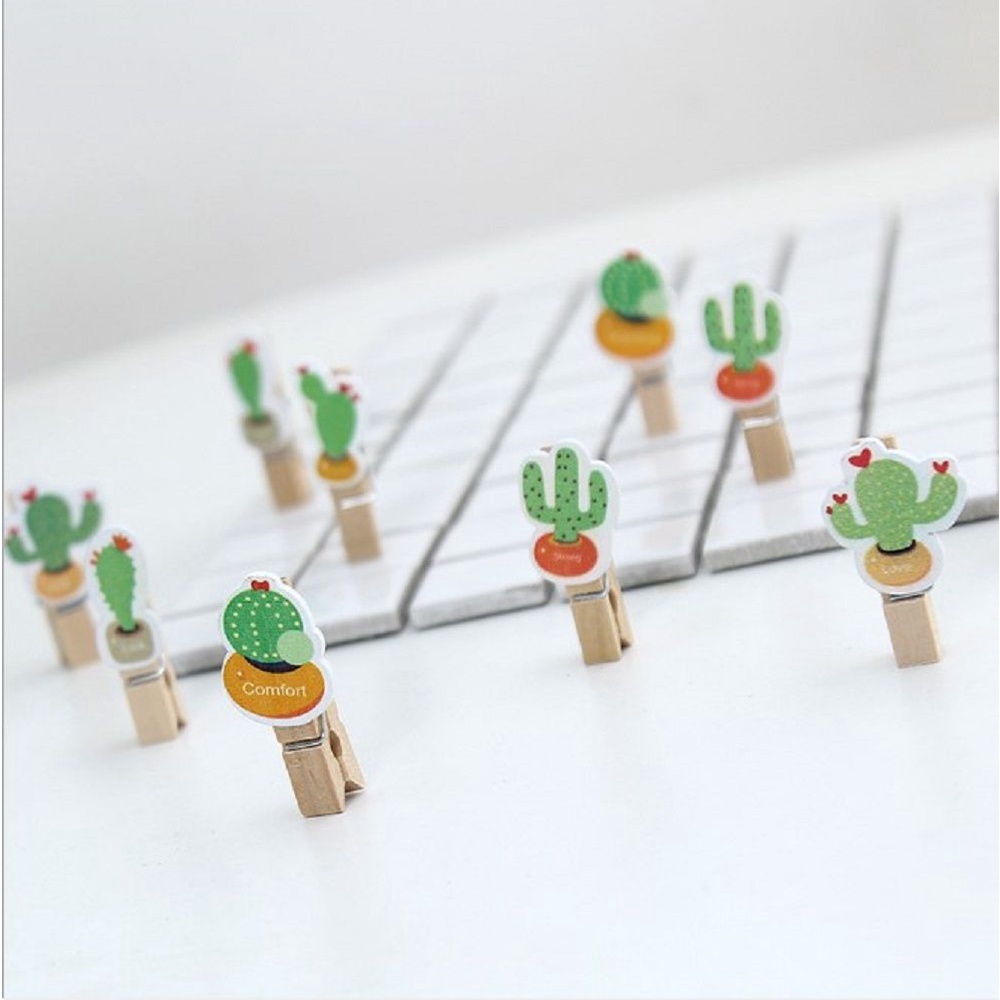 Set kẹp ảnh treo tường bằng gỗ họa tiết hoạt hình sáng tạo