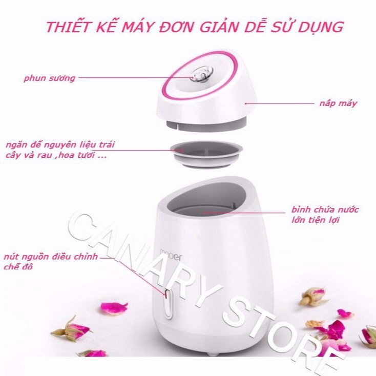 [Free ship] MÁY XÔNG DA MẶT THẢO DƯỢC,HOA QUẢ TƯƠI TỰ ĐỘNG 2 IN 1 MAOER HÓT