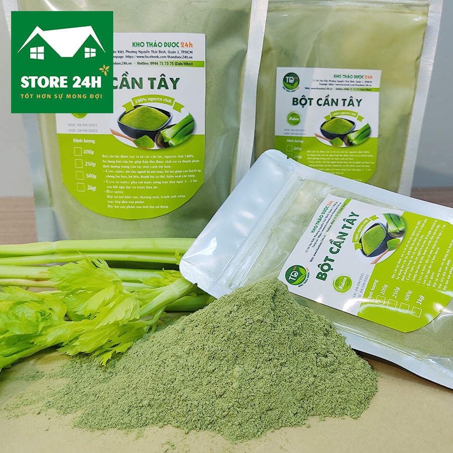 Bột cần tây sấy lạnh nguyên chất 100%, tăng cường sức khỏe cho tim mạch, làm sạch, giải độc cơ thể, ngủ ngon,nhuận tràng