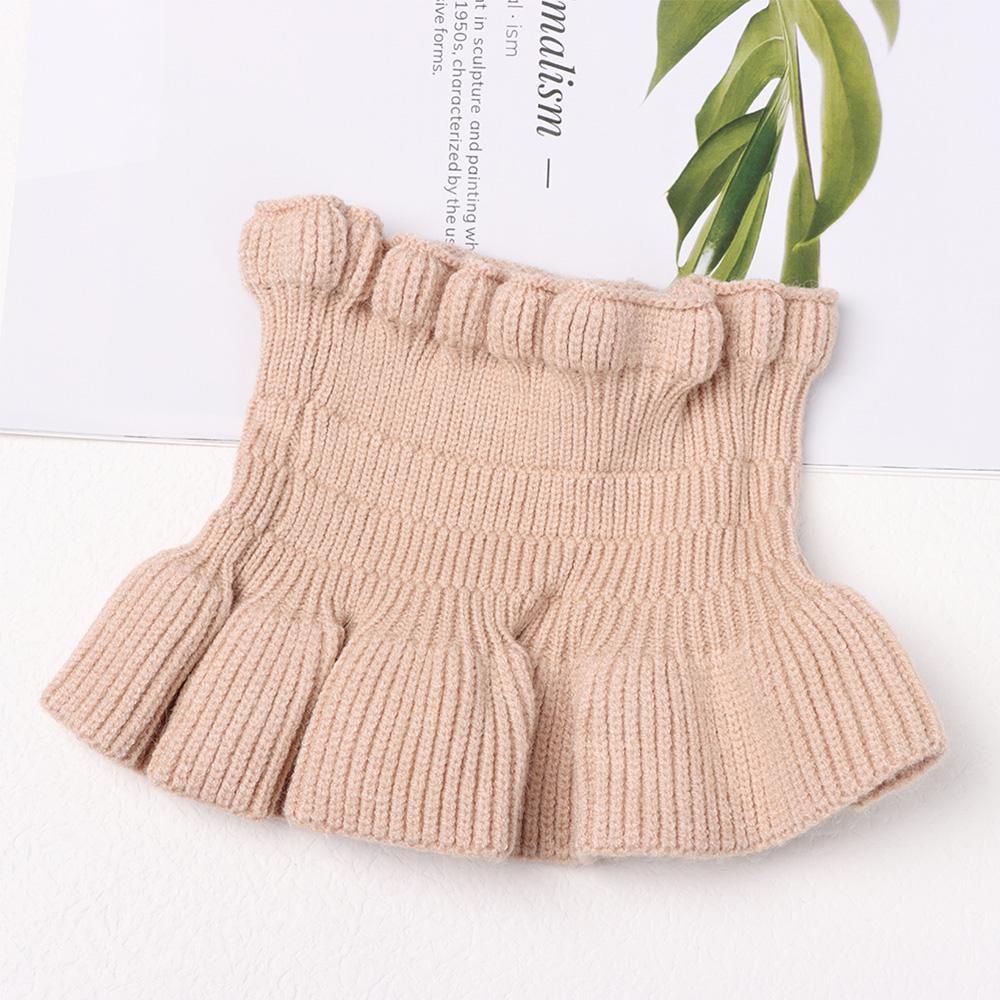EUCA Cổ Áo Giả Dệt Kim Co Giãn Chống Gió Với Tai Gỗ Có Thể Tháo Rời Cho Nữ
