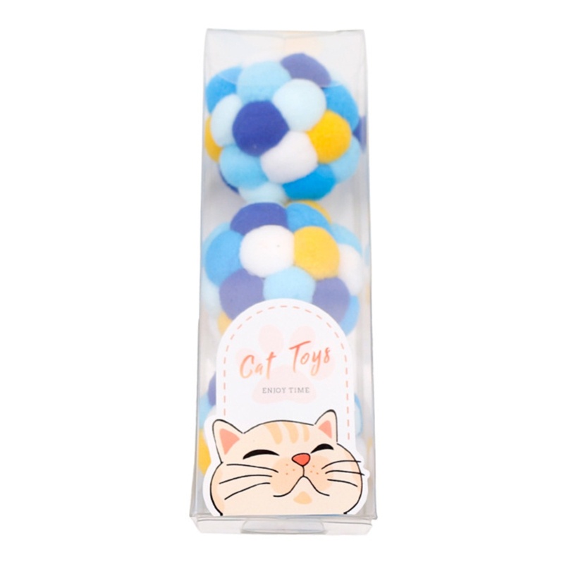 Set 3 Quả Bóng Lông Mềm 1.6in Đồ Chơi Tương Tác Với Chuông