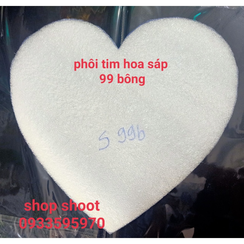 PHÔI XỐP TIM CHO HOA SÁP VÀ HOA NHŨ