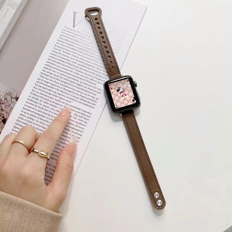 Dây đeo da thích hợp cho đồng hồ thông minh Apple Watch Series 6 Se 2 5 4 3 2 1/iWatch 40mm 44mm 42mm 38mm